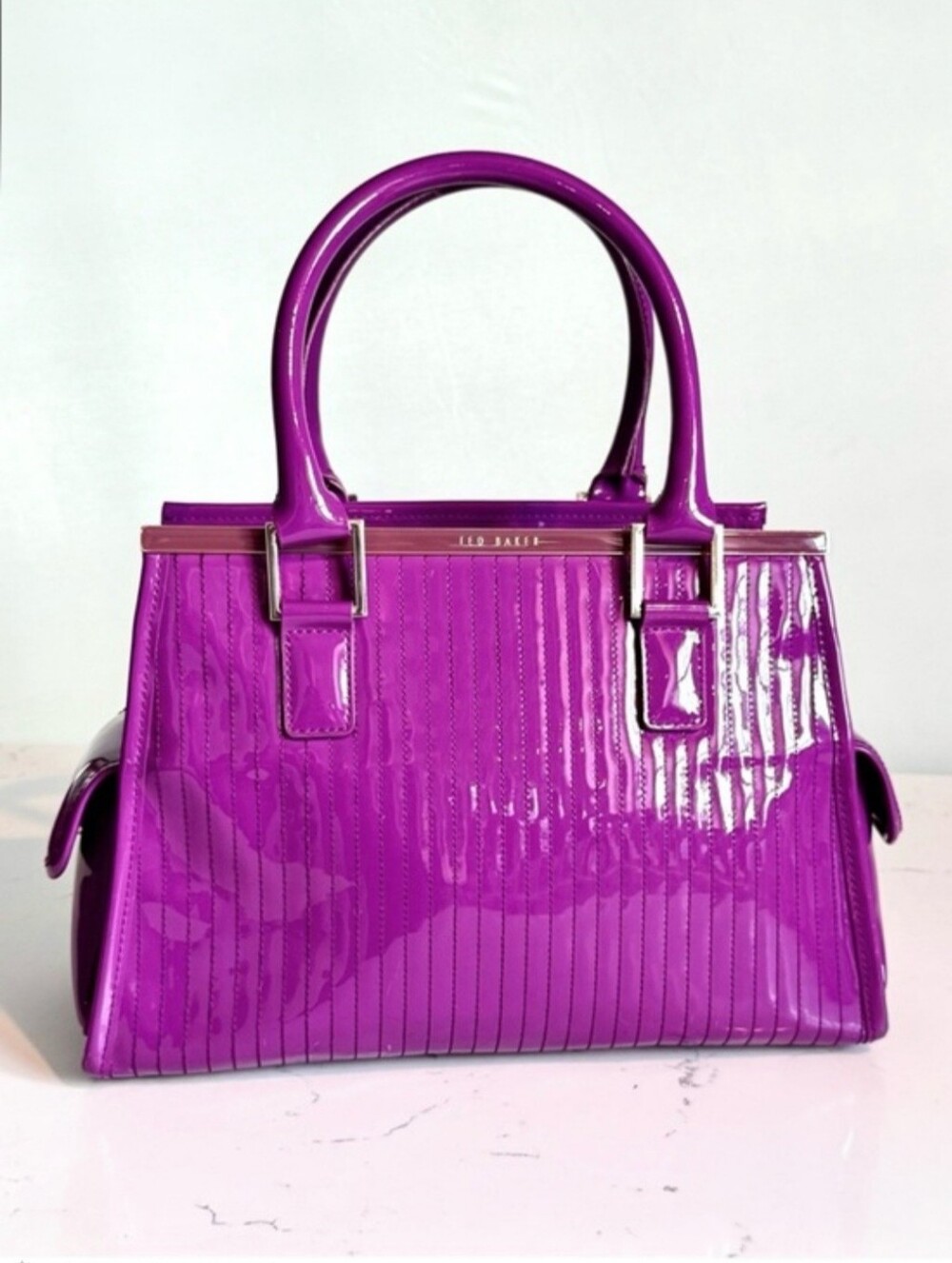 Ted Baker London, Astoria, Patent Quilted, Large Tote Bag, Fuchsia, EC